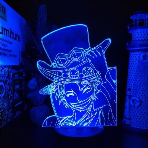 Monkey D. Luffy 3D Night Light One Piece Anime Figure Lamp Lampara Led Manga Kawaii Room Decor Luminaria Neon Sunset Lampe Gifts
