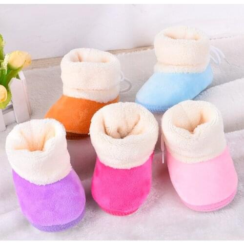 First Walkers Autumn winter thickening toddler shoes soft Flannel Newborn Girl Baby Prewalker Keep Warm Shoes Boots