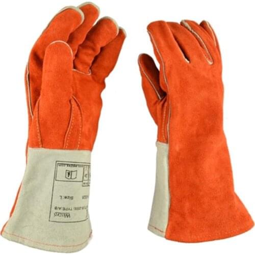 1Pair Welding Thick Heavy Gloves High Heat Proof Sturdy Large Fireplace Gloves Hands Protector Fire Resistant Gloves for Welding