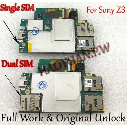 Full Work Unlock Mobile Electronic Panel Motherboard Circuits Flex Cable For Sony xperia Z3 D6603 D6633 D6653 D6683 Z3V MB Plate