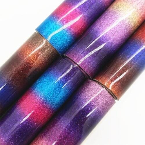 Rainbow Stripes Glossy Glitter Faux Leather Fabric Sheets with Felt Backing Glitter Leather For Bows Earrings Shoes Bags FZ176A