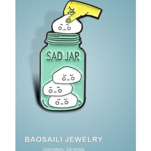 Pins Metal For Backpack Brooches For Womens Clothingwhite Fat Wimp Enters The Jar With a Scowling Personality Badge