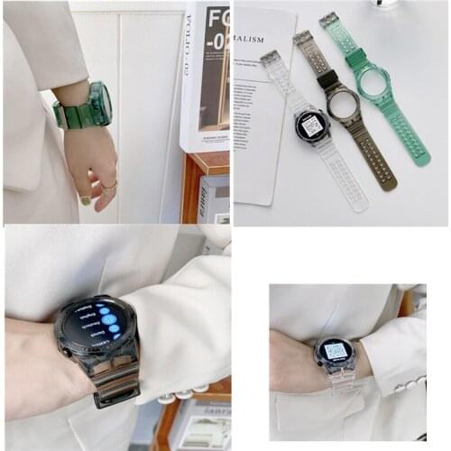 Sport Silicone transparent 2in1 watch strap For Huawei watch GT 2 46mm smartwatch Replacement wristband For Huawei watch GT2 46m