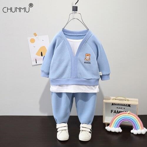 Spring Autumn Baby Boy Cotton Clothes Kids Fashion Print Top Pants 2Pcs/sets Infant Children Casual Toddler Tracksuits