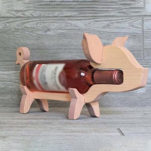 Wine Rack Wooden Beagle Wine Holder Pig Ornaments Home Wine Cabinet Decoration Crafts Barware Bar Supplies Accessories 2021 Hot