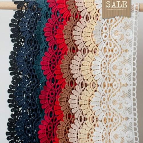 11colors Milk silk Water soluble Embroidered Lace Trim Clothing Wedding Accessories Skirt Hem DIY Accessories Width 9cm 3Yds