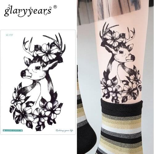 Glaryyears Small Arm Temporary Tattoo Sticker Fake Tatoo Deer Flash Tatto Waterproof Small Body Art Men Women LC-737