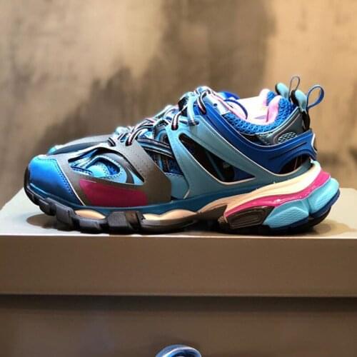 Three generations of Paris Dade shoes womens track3.0 high retro thick soled Sao pink lace up single shoes