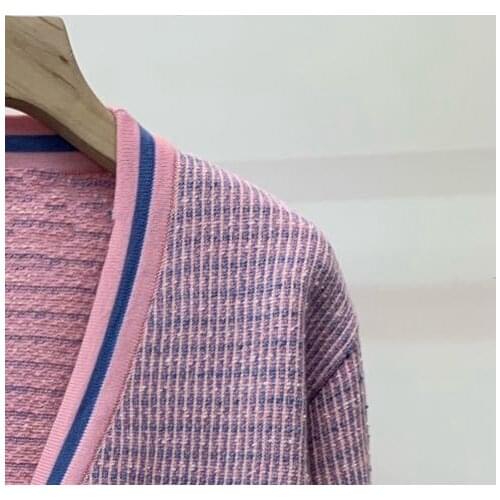 Women Sweater 2020 Spring / Summer New V-neck Mixed Lavender Wool Knitted Cardigan Jacket Women