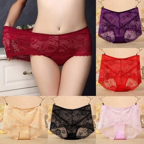 Womens High Waist Panty Sexy Lace Seamless Lingerie Underwear Stretchy Brief for Friends Size L/XL/XXL