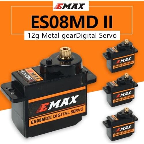 1PCS 4PCS ES08MD EMAX 12G High Sensitivity Micro Servo RC Helicopter Digital Metal Tooth Steering Engine ES08MD II Digital Servo