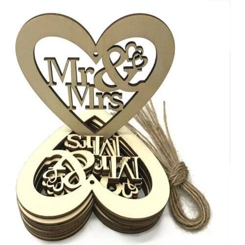 100PCS Hollowed Heart Pattern Small Natural Wooden Scrapbooking Embellishments DIY Craft Decor Heart Shape Love Wood Chip