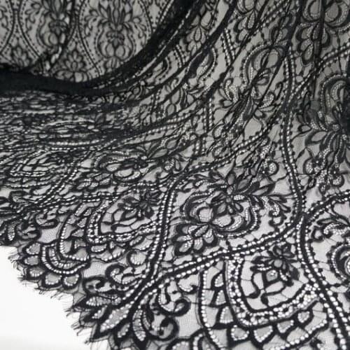 3 Yards Soft Royal Floral French Eyelash Lace Fabric Exquisite Chantilly DIY Sewing Craft Bridal Gown Robe Boho Wedding Dress