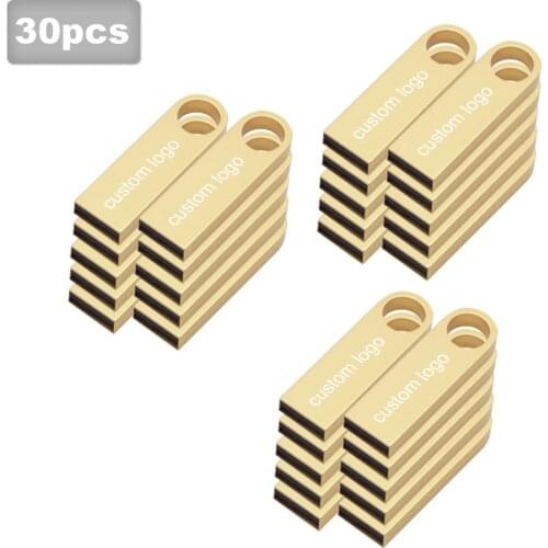 30PCS Pen Drive Metal Pendrive 32GB 16GB 8GB 4GB High Speed Usb Flash Drive 64GB Usb Memory Disk Free Custom Logo & Shipping