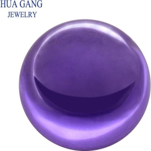 Amethyst Stone Round Loose CZ Beads Cabochon Cut Synthetic Gems Cubic Zirconia Bead For Jewelry Making Size 6mm~12mm Wholesale