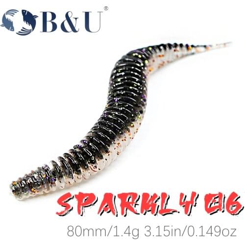 B&U Sparkly 80mm Fishing Lure Soft Lure Shad Silicone Baits Swinbait Wobblers For Pike And Bass Artificial leurre souple