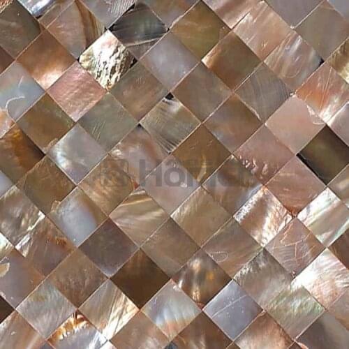 Free shipping! natural penguin shell seamless mosaic tiles mesh backing kitchen backsplash shining brown shell mosaic