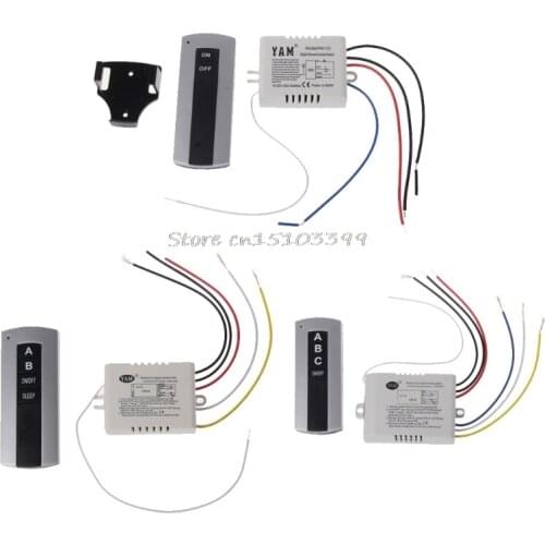 Wireless 1 Channel 2 Channel 3 Channel ON/OFF Lamp Remote Control Switch Receiver Transmitter Drop Ship