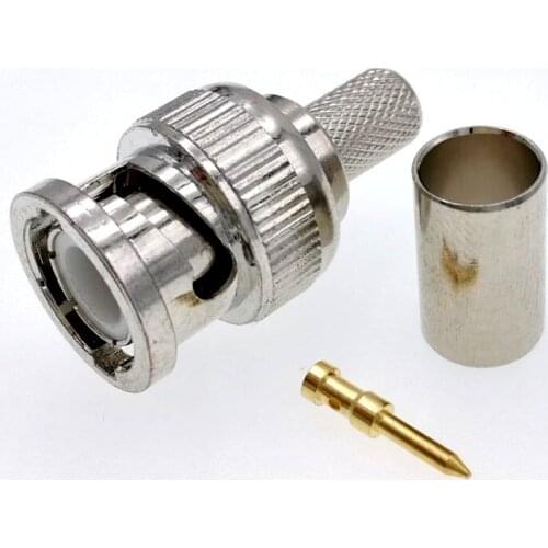 BNC Male Center Crimp RF Connector For RG-8X LMR240 LMR-240 Cable 50ohm