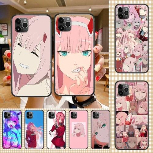 Anime Zero Two Phone Case Cover Hull For iphone 5 5s se 2 6 6s 7 8 12 mini plus X XS XR 11 PRO MAX black luxury Etui pretty