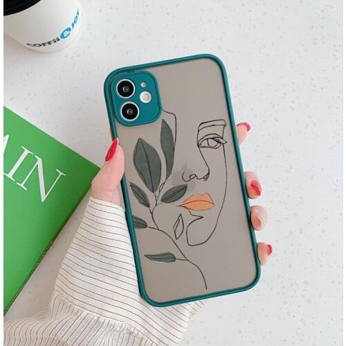 Cute Art Retro Abstract Geometry Phone Case for IPhone 7 7 Puls 6S 7 8 Puls X Xs Max Xr 11 Pro MaxSE 2020 Anti-fall Capa Cover