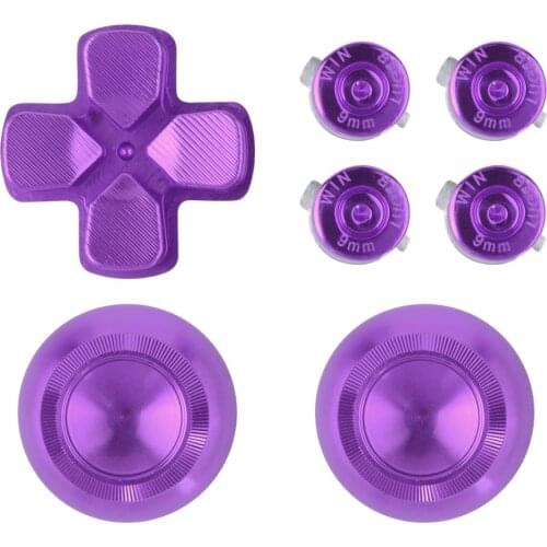 EXtremeRate Purple Metal Buttons for PS4 Contrller, Aluminum Analog Thumbsticks Dpad Bullet Buttons for PS4 All Model Controller