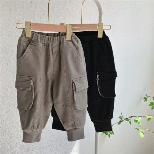 Childrens Trousers 2020 Winter New Baby Boys and Girls Plus Velvet Casual Panst Baby Solid Zipper Trousers Toddler Harem Pants