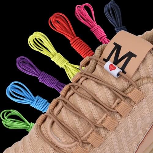 Metal lock Round Shoe Laces Qutdoor Walking Sneakers Unisex Lazy Shoelaces Kids Adult Quick No Tie Shoelace 1 Pair