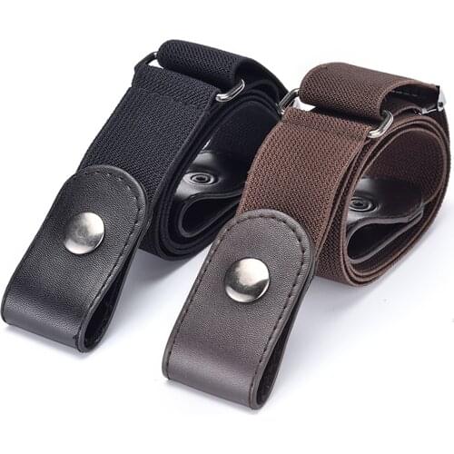 Adults Belt Elastic Adjustable Leather Belt Waistband Elastic invisible Belt for Women Men