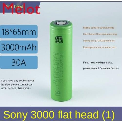 Vtc6 Vtc5 18650 Lithium Battery Power High Current Electric Vacuum Cleaner Flashlight Flat Head Discharge Current 30A 60A 10P