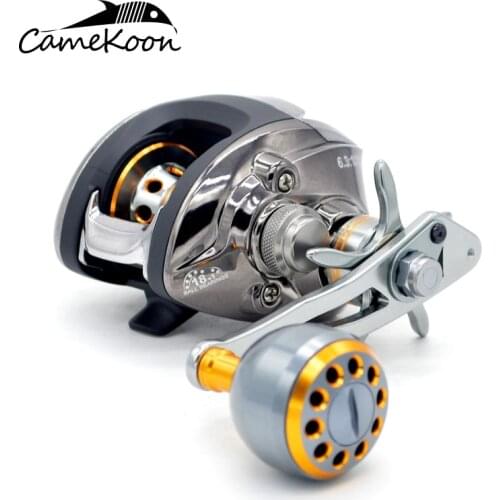 CAMEKOON Baitcasting Reel High Speed 18+1 Ball Bearings 6.3:1 Gear Ratio Baitcast Fishing Reel With Crank Handle