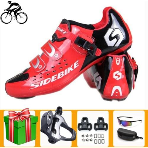Sidebike Road Cycling Shoes New Sapatilha Ciclismo Red Breathable Bike Anti-slip Self-locking Racing Bicycle Women Sneakers Men