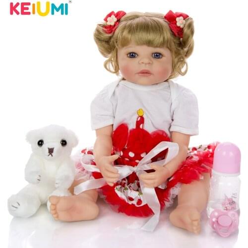 55 cm Full Silicone Reborn Doll For Girl Realistic Toddler Alive Babies Doll Baby Bathe Toy Kids Birthday Childrens Day Present