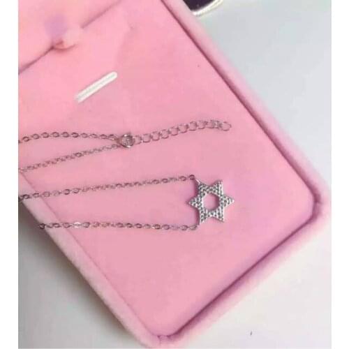 925 Sterling Silver Five Point David Star Hexagram Pendants Necklaces Hypoallergenic Statement Jewelry Clavicle Chain Choker
