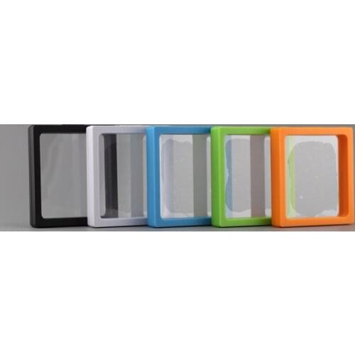9*9*2cm Membrane Jewelry Ring Pendant Display Stand Holder Packaging Box Protect Jewellery Stone Floating Presentation case