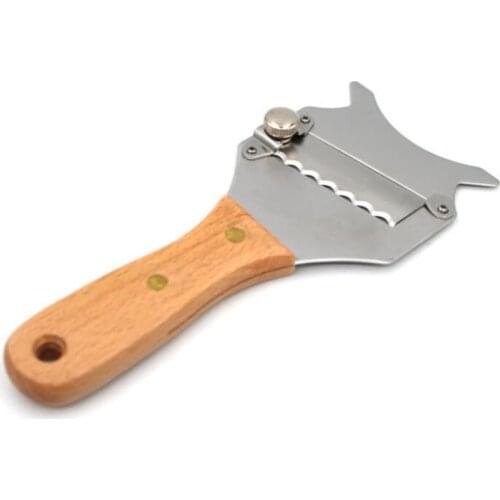 Wooden Handle Slicer Truffles Grater Chocolate Cutter Kitchen Tool Cooking Stainless Steel Butter Multifunction Cheese