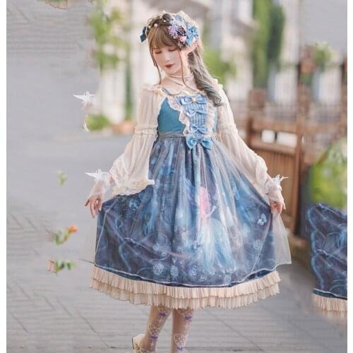 2020 Lolita Dress Soft Sisters Sling JSK Dress Sweet Lolita Renaissance Gothic Dress Tea Party Loli Jsk Kawaii Clothing SL4118