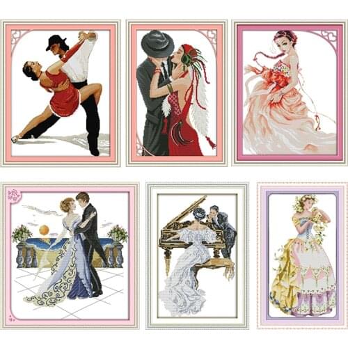 Cross Stitch Kit Stamped Perfect partners Fabric Patterns 11CT 14CT Printed Counted Decor Thread Craft Embroidery Needlework Set