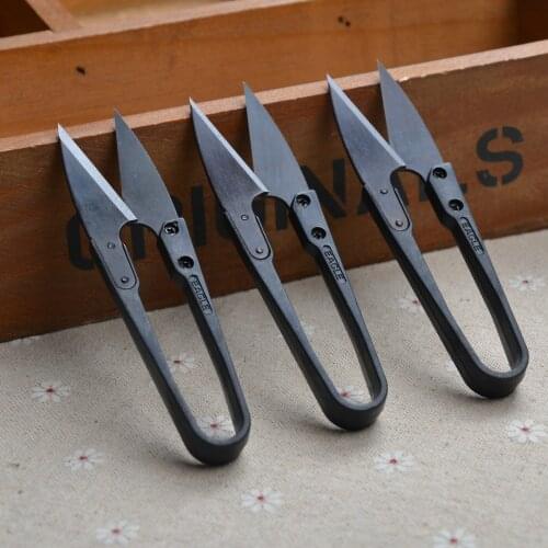 6pcs lot tin coated black U shape cross stitch tailor snipping scissors professional embroidery yarn cutting shear