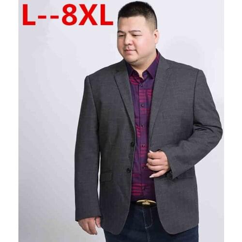 10xl 8xl 6xl 5xl Mens casual Loose fit solid suit Blazer jacket men wedding dress blazer male gray suit hombre blazer masculino