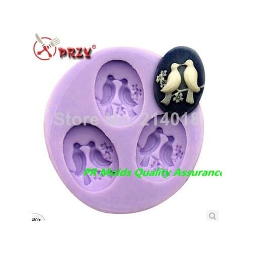 Bird lovers modelling fondant molds wholesale chocolate silicon mold fondant Cake decoration mold No.si409