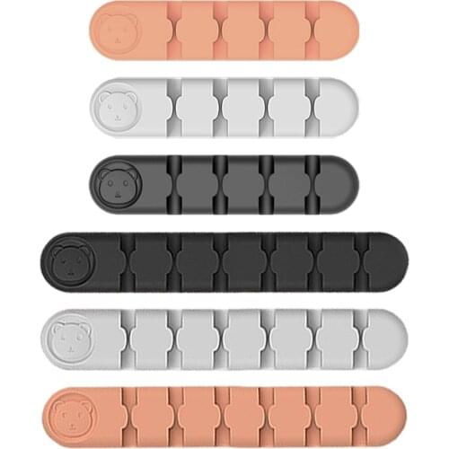 Silicone USB Cable Organizer Cable Winder Mouse Headphone Wire Organizer Desktop Tidy Management Clips Self Adhesive Cord Holder