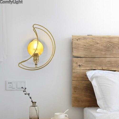 Modern led moon wall lamp kid living room bedroom bedside Nordic designer Children Wall light Sconces Foyer loft kitchen lantern
