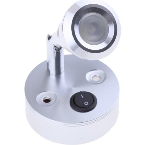 LED Desk Lamp, 3W Flexible Adjustable Bedside Lamp for Caravan Camper Boat Silver