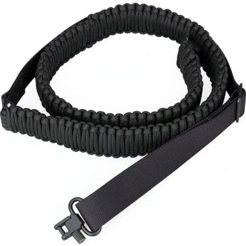Tactical Adjustable Paracord 550 Rifle Gun Sling Strap With QD Sling Swivels Mount Hunting Accessories