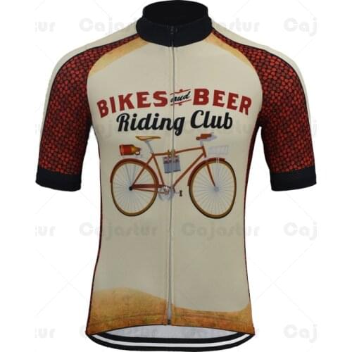 Bike Beer Riding Club Cycling Jerseys Men Short Sleeve Summer Bicycle Shirts MTB Cycling Clothing Ropa Maillot Ciclismo Cajastur