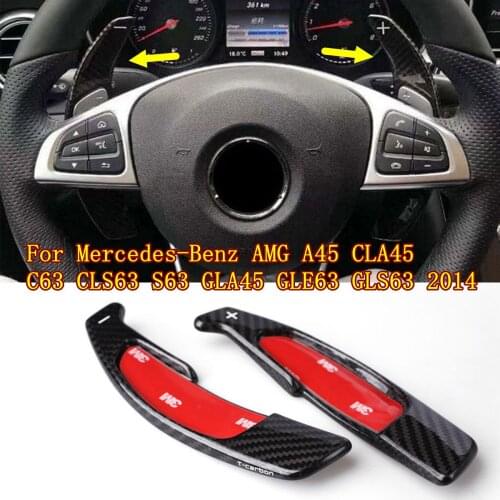 Carbon Fiber Steering Wheel Shift Paddle Extension for Mercedes-Benz 2014 AMG A45 CLA45 C63 CLS63 S63 GLA45 GLE63 GLS63