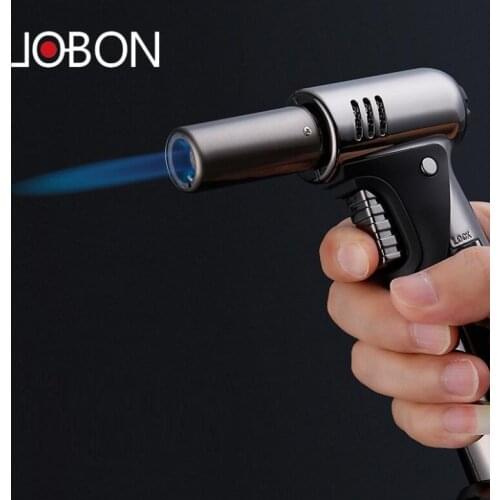 Jobon Windproof Inflatable Gas Lighter Blue Flame Straight To Outdoor Barbecue Fire Spraying Moxibustion Cigar Igniter