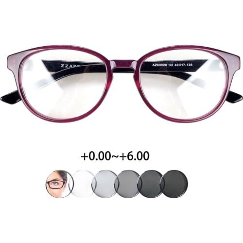 Photochromic acetate reading glasses women, 0~+6.0