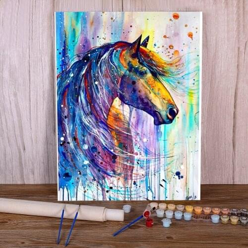 Animal Horse DIY Paint By Numbers Complete Kit Oil Paints 40*50 Paiting By Numbers Loft Wall Picture Adults Drawing